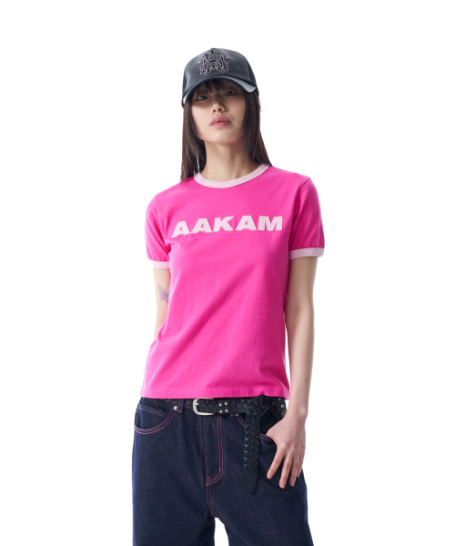 AAKAM(アーカム)の「Logo Patch Ringer Top (Pink-Baby Pink)(Tシャツ/カットソー・レディース・その他・1/2)」の6枚目の写真
