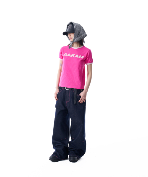 AAKAM(アーカム)の「Logo Patch Ringer Top (Pink-Baby Pink)(Tシャツ/カットソー・レディース・その他・1/2)」の5枚目の写真