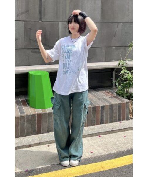ESCAPEFROM(エスケープフロム)の「ミントクールウォータープリントオーバーサイズ半袖Tシャツホワイト(Tシャツ/カットソー・レディース・その他・SMALL/MEDIUM/LARGE)」の7枚目の写真