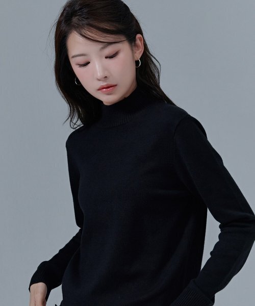 CHASECULT(チェイスカルト)の「レディース ハーフタートル スウェット-CGZG5251E03(ニット/セーター・レディース・ブラック・85/90/95)」の2枚目の写真