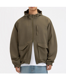 UNDEROFF（アンダーオフ）の「2way フードウィンドブレーカー ジャケット ジャンパー カーキ（ナイロンジャケット）」