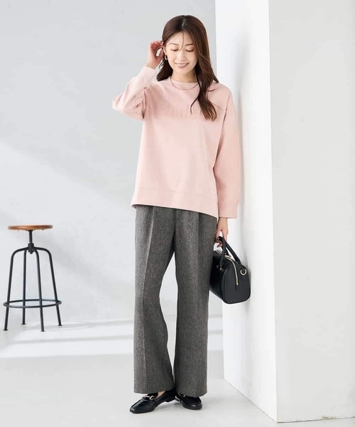 a.v.v(アーヴェヴェ)の「【マシンウォッシャブル】ツイード調ストレートパンツ(その他パンツ・レディース・チャコールグレー/ベージュ・36/38/40)」の15枚目の写真