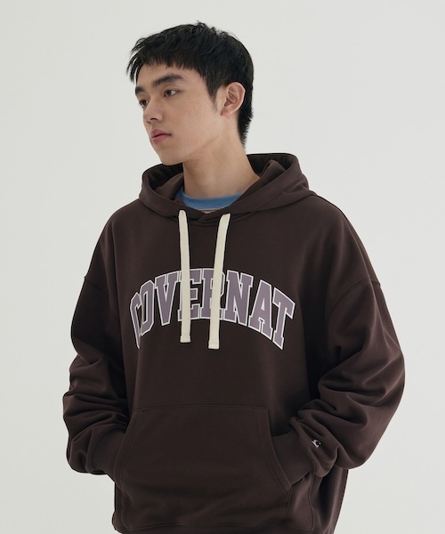 COVERNAT（カバーナット）の「ARCH LOGO HOODIE（パーカー・メンズ・ダークネイビー/杢グレー/チョコ・X-LARGE/LARGE/MEDIUM/SMALL/XX-LARGE）」の2枚目の写真