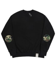 [UNISEX]エルボーカモドットスマイルマンツーマン_ブラック