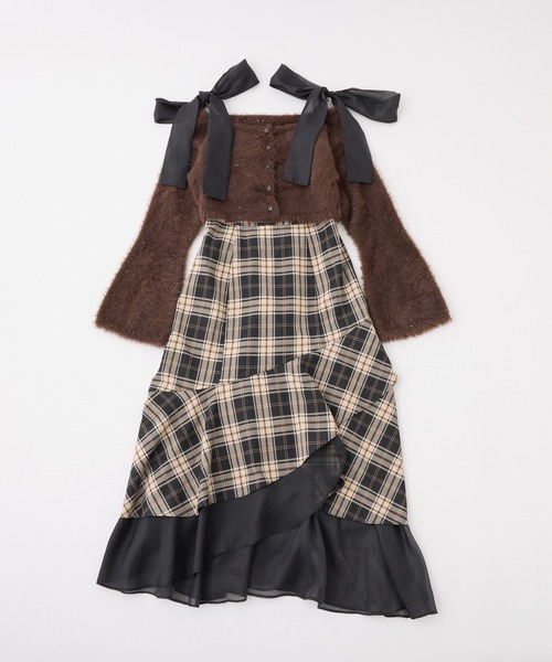 one after another NICE CLAUP（ワンアフターアナザーナイスクラップ）の「【ＨolidayCollection】ニットセットマーメイドワンピース（ワンピース・レディース・チャコールグレー/アイボリー/ブラウン系その他/ホワイト系その他・FREE）」の18枚目の写真