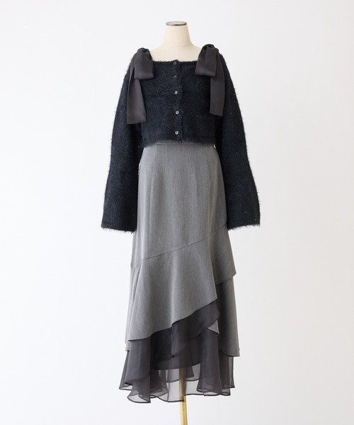 one after another NICE CLAUP（ワンアフターアナザーナイスクラップ）の「【ＨolidayCollection】ニットセットマーメイドワンピース（ワンピース・レディース・チャコールグレー/アイボリー/ブラウン系その他/ホワイト系その他・FREE）」の11枚目の写真