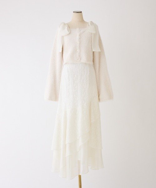 one after another NICE CLAUP（ワンアフターアナザーナイスクラップ）の「【ＨolidayCollection】ニットセットマーメイドワンピース（ワンピース・レディース・チャコールグレー/アイボリー/ブラウン系その他/ホワイト系その他・FREE）」の12枚目の写真