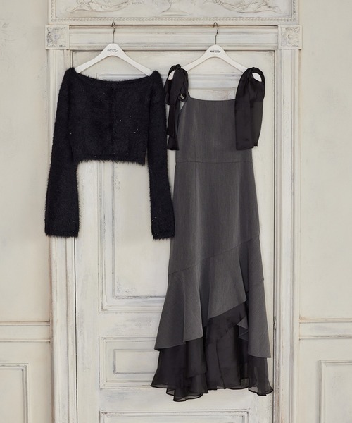 one after another NICE CLAUP（ワンアフターアナザーナイスクラップ）の「【ＨolidayCollection】ニットセットマーメイドワンピース（ワンピース・レディース・チャコールグレー/アイボリー/ブラウン系その他/ホワイト系その他・FREE）」の5枚目の写真