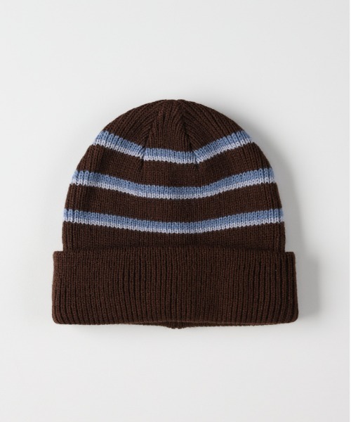 BACK NUMBER(バックナンバー)の「【BACK NUMBER】マルチボーダーアクリルニットワッチ (ユニセックス/軽量素材/保温性)(ニットキャップ/ビーニー・メンズ・ネイビー/ブラウン/ブラック・フリー)」の3枚目の写真