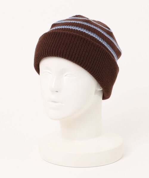 BACK NUMBER(バックナンバー)の「【BACK NUMBER】マルチボーダーアクリルニットワッチ (ユニセックス/軽量素材/保温性)(ニットキャップ/ビーニー・メンズ・ネイビー/ブラウン/ブラック・フリー)」の7枚目の写真