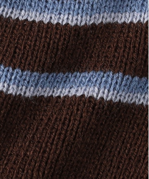 BACK NUMBER(バックナンバー)の「【BACK NUMBER】マルチボーダーアクリルニットワッチ (ユニセックス/軽量素材/保温性)(ニットキャップ/ビーニー・メンズ・ネイビー/ブラウン/ブラック・フリー)」の5枚目の写真