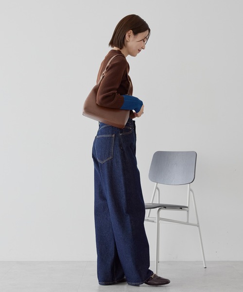 AMERICAN HOLIC（アメリカンホリック）の「バイパチ袖配色リブニットプルオーバー（ニット/セーター・レディース・チャコールグレー/ライトグレー/ブラウン/ダークネイビー・M/L）」の21枚目の写真