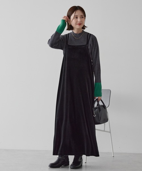 AMERICAN HOLIC（アメリカンホリック）の「バイパチ袖配色リブニットプルオーバー（ニット/セーター・レディース・チャコールグレー/ライトグレー/ブラウン/ダークネイビー・M/L）」の17枚目の写真