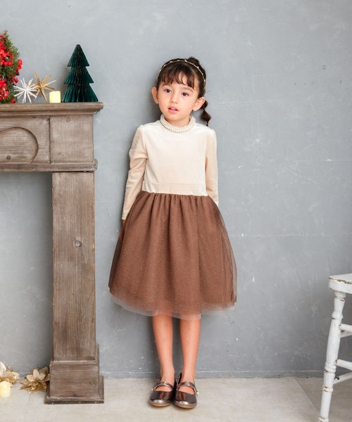 Rora（ローラ）の「セリーナ ドッキングワンピース（ワンピース・キッズ・モカ・110cm/120cm/130cm/140cm）」の8枚目の写真