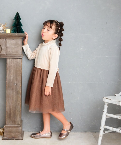 Rora（ローラ）の「セリーナ ドッキングワンピース（ワンピース・キッズ・モカ・110cm/120cm/130cm/140cm）」の7枚目の写真