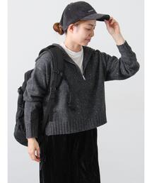 Lugnoncure | カラーネップハーフジップニット(ニット/セーター)