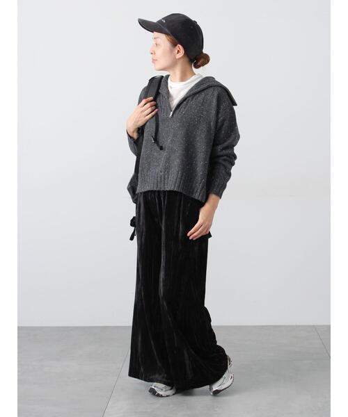 Lugnoncure（ルノンキュール）の「カラーネップハーフジップニット（ニット/セーター・レディース・ベージュ/チャコールグレー/グレー・F）」の7枚目の写真