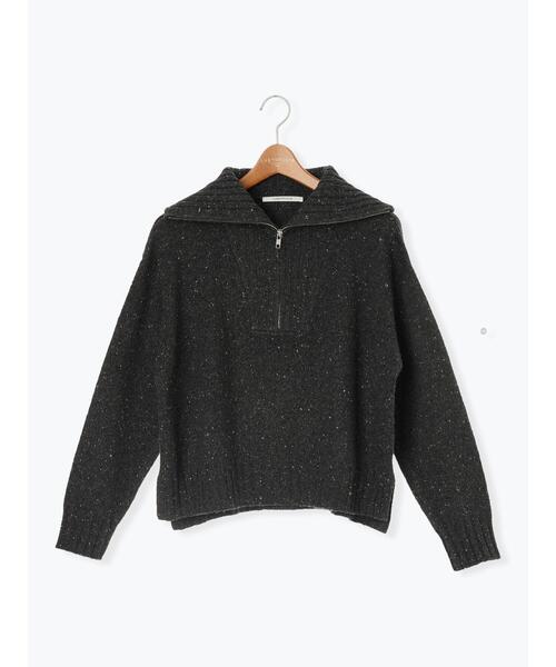 Lugnoncure（ルノンキュール）の「カラーネップハーフジップニット（ニット/セーター・レディース・ベージュ/チャコールグレー/グレー・F）」の13枚目の写真