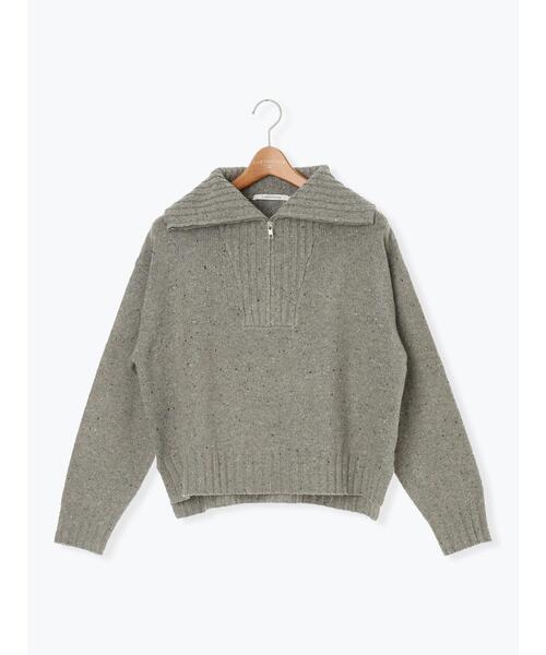 Lugnoncure（ルノンキュール）の「カラーネップハーフジップニット（ニット/セーター・レディース・ベージュ/チャコールグレー/グレー・F）」の15枚目の写真
