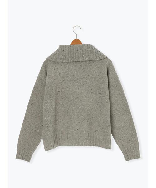 Lugnoncure（ルノンキュール）の「カラーネップハーフジップニット（ニット/セーター・レディース・ベージュ/チャコールグレー/グレー・F）」の16枚目の写真