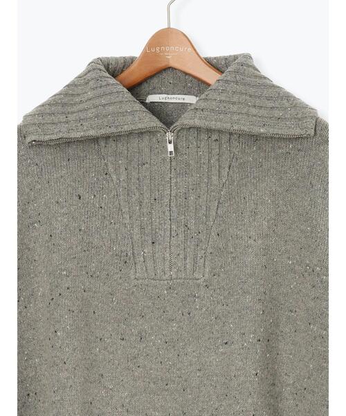 Lugnoncure（ルノンキュール）の「カラーネップハーフジップニット（ニット/セーター・レディース・ベージュ/チャコールグレー/グレー・F）」の17枚目の写真