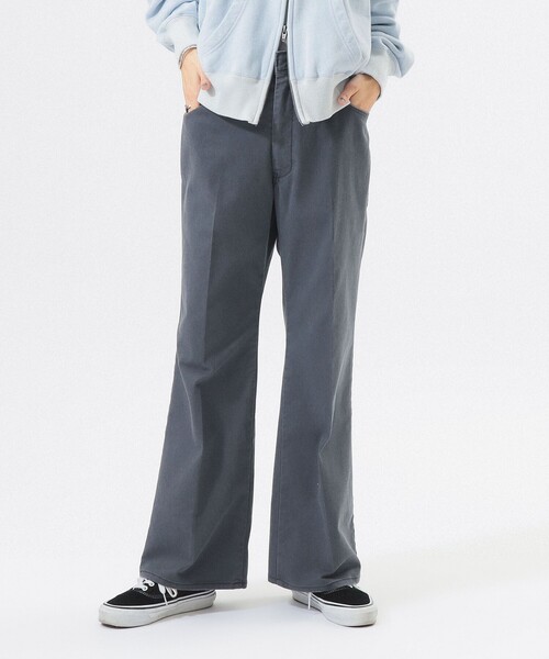 Dickies（ディッキーズ）の「【7/31再値下げ】【別注】DICKIES / ウォッシュ フレア パンツ（スラックス・レディース・チャコールグレー/ネイビー・SMALL/MEDIUM）」の3枚目の写真