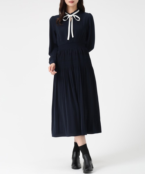MISCH MASCH(ミッシュマッシュ)の「配色リボンプリーツシフォンワンピース(ワンピース・レディース・ネイビー/ピンク/ブルー・S/M)」の18枚目の写真