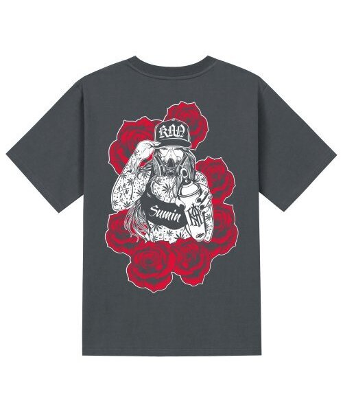 KAN6312(カン6312)の「KTG0153 チカノガールズ グラフィティ 半袖Tシャツ - グレー(Tシャツ/カットソー・メンズ・その他・SMALL/MEDIUM/LARGE/X-LARGE)」の1枚目の写真