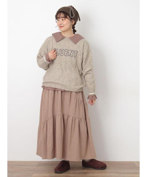 チェック柄変形ティアードスカート（スカート）｜Samansa Mos2