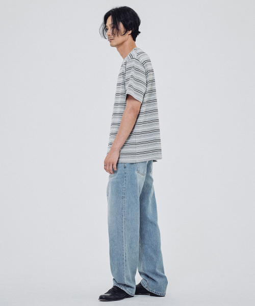 SHIRTER（シャーター）の「FINE STRIPE T-SHIRT (STRIPE GREY)（Tシャツ/カットソー・メンズ・その他・SMALL/MEDIUM/LARGE）」の4枚目の写真