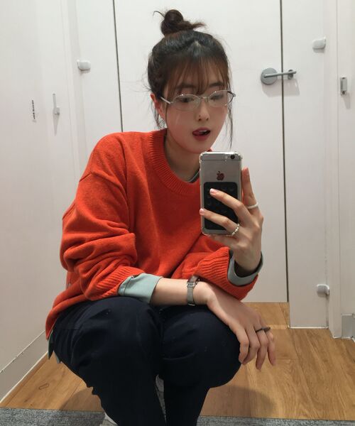 BLACK MOMENT（ブラックモーメント）の「ネイチャーラムウールクルーニット[オレンジ]（ニット/セーター・メンズ・オレンジ・LARGE/MEDIUM）」の7枚目の写真