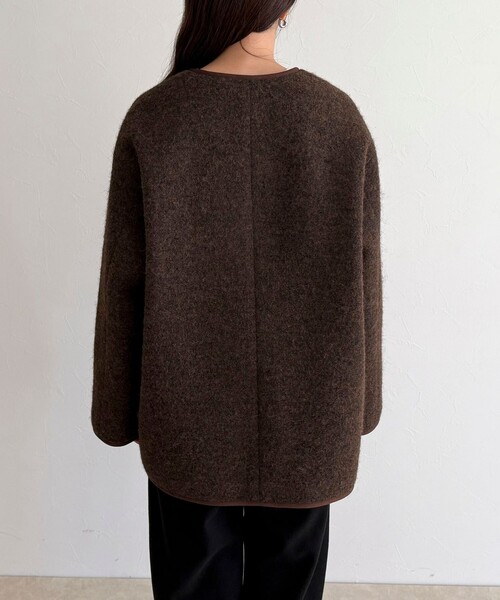 fredy emue（フレディエミュ）の「圧縮ニットチャイナコート（その他アウター・レディース・ダークブラウン/アイボリー/ベビーピンク・38）」の8枚目の写真