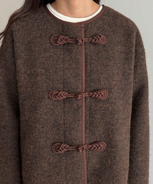 fredy emue（フレディエミュ）の「圧縮ニットチャイナコート（その他アウター・レディース・ダークブラウン/アイボリー/ベビーピンク・38）」の10枚目の写真