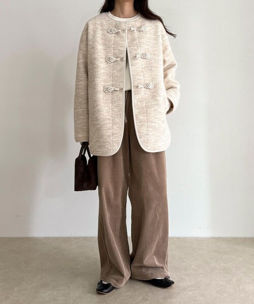 fredy emue（フレディエミュ）の「圧縮ニットチャイナコート（その他アウター・レディース・ダークブラウン/アイボリー/ベビーピンク・38）」の15枚目の写真