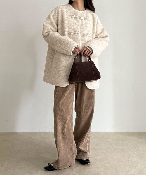 fredy emue（フレディエミュ）の「圧縮ニットチャイナコート（その他アウター・レディース・ダークブラウン/アイボリー/ベビーピンク・38）」の16枚目の写真