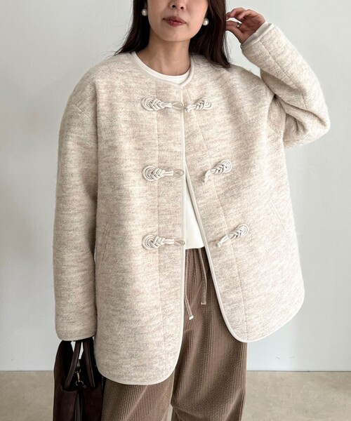 fredy emue（フレディエミュ）の「圧縮ニットチャイナコート（その他アウター・レディース・ダークブラウン/アイボリー/ベビーピンク・38）」の19枚目の写真