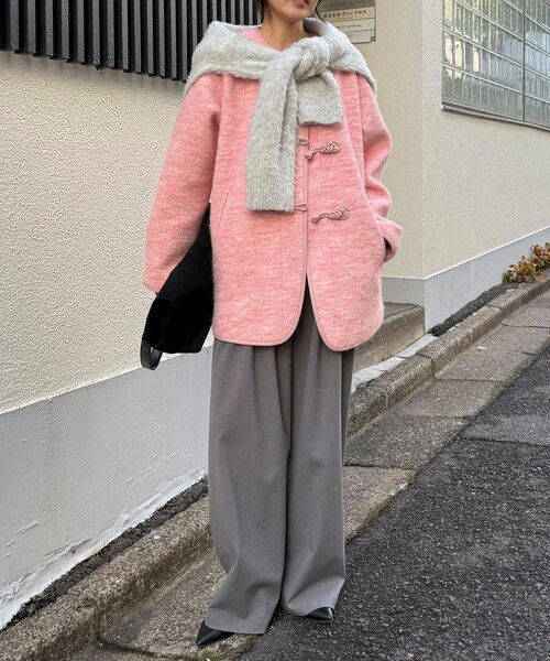 fredy emue（フレディエミュ）の「圧縮ニットチャイナコート（その他アウター・レディース・ダークブラウン/アイボリー/ベビーピンク・38）」の21枚目の写真