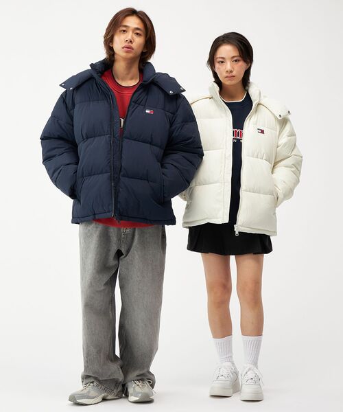 tommy jeans（トミー ジーンズ）の「【オンライン限定】フーデッドフラッグパッファジャケット（ダウンジャケット/コート・メンズ・マルチ/ホワイト・MEDIUM/SMALL/X-LARGE/LARGE）」の17枚目の写真