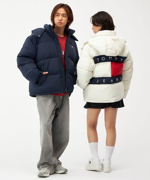 トミー ジーンズ（ JEANS）/フーデッドフラッグパッファジャケット セール】【オンライン限定】フーデッドフラッグパッファジャケット