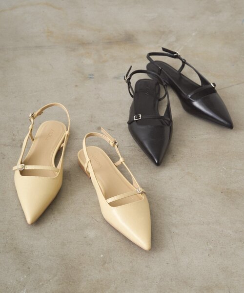 セール】【GALENA】ストラップポインテッドフラットパンプス（その他