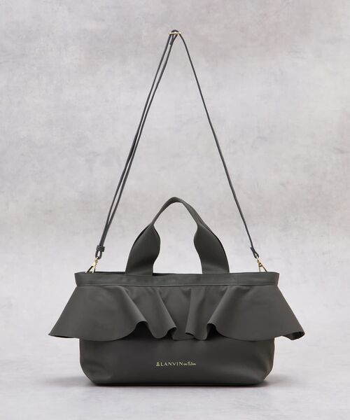LANVIN en Bleu(ランバンオンブルー)の「ラッフルフリルトートバッグ(トートバッグ・レディース・ブラック/チャコールグレー/オフホワイト・FREE)」の9枚目の写真