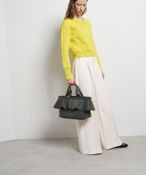 LANVIN en Bleu(ランバンオンブルー)の「ラッフルフリルトートバッグ(トートバッグ・レディース・ブラック/チャコールグレー/オフホワイト・FREE)」の13枚目の写真