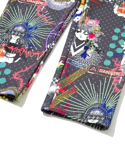 ScoLar（スカラー）の「ScoLar/スカラー　総柄あったか裏地パンツ（その他パンツ・レディース・チャコールグレー/グリーン・FREE）」の7枚目の写真