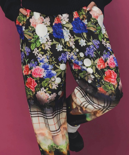 ScoLar（スカラー）の「ScoLar/スカラー　総柄あったか裏地パンツ（その他パンツ・レディース・チャコールグレー/グリーン・FREE）」の15枚目の写真