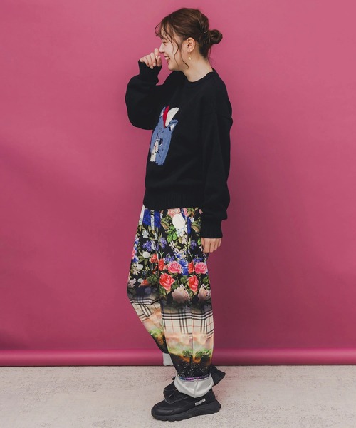 ScoLar（スカラー）の「ScoLar/スカラー　総柄あったか裏地パンツ（その他パンツ・レディース・チャコールグレー/グリーン・FREE）」の22枚目の写真