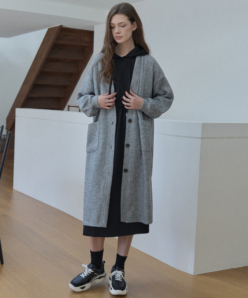 AVANT-G（アバン）の「Oversize Long Knit Cardigan - GREY（カーディガン/ボレロ・レディース・その他・FREE）」の3枚目の写真
