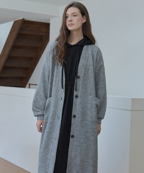 AVANT-G（アバン）の「Oversize Long Knit Cardigan - GREY（カーディガン/ボレロ・レディース・その他・FREE）」の4枚目の写真