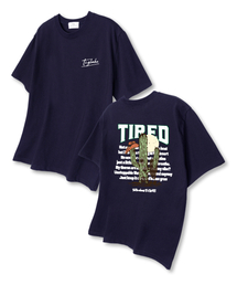 タイアルドオーバーサイズ半袖Tシャツネイビー