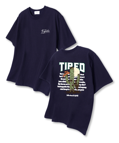 TI.GLAKE(ティーグレイク)の「タイアルドオーバーサイズ半袖Tシャツネイビー(Tシャツ/カットソー・レディース・その他・LARGE/X-LARGE/XX-LARGE)」の1枚目の写真
