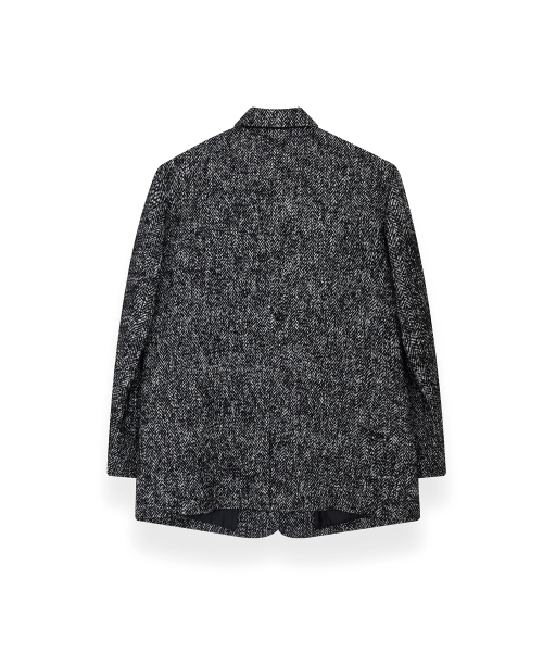 R-4（アールフォー）の「R-0058 / LUX- HERRINGBONE BOX BLAZER(BLACK)（テーラードジャケット・メンズ・ブラック・MEDIUM）」の2枚目の写真